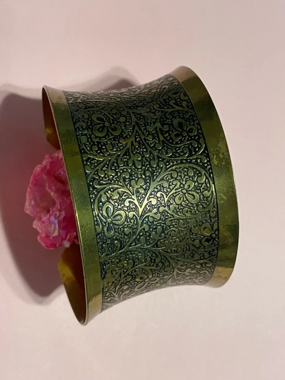 Vintage Ornate Brass Cuff Bangle Bracelet #7149